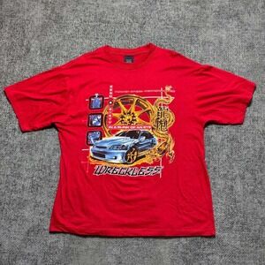 Christopher & Banks Racing Graphic T-Shirt Mens XL Red Y2K Wreckless Dragon